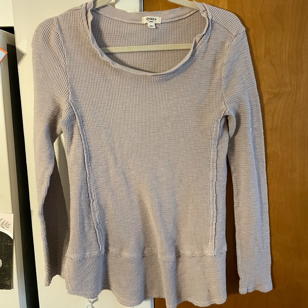 Free people waffle long sleeve tee grey small ( can fit medium well)